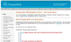 postgresql yum repo postgresql yum repo